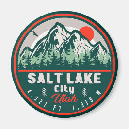 Imã Salt Lake City Utah Retro Sunset Souvenirs 60s