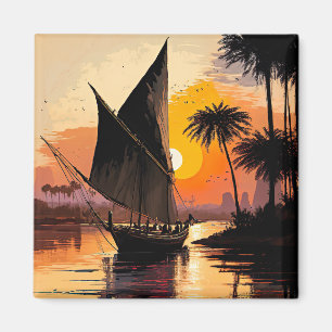 Imã Saltando para o pôr do sol