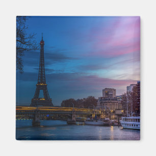 Imã Salto de sol sobre torre Eiffel - Paris, França, 