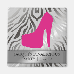 Imã salto do rosa quente da zebra da silhueta