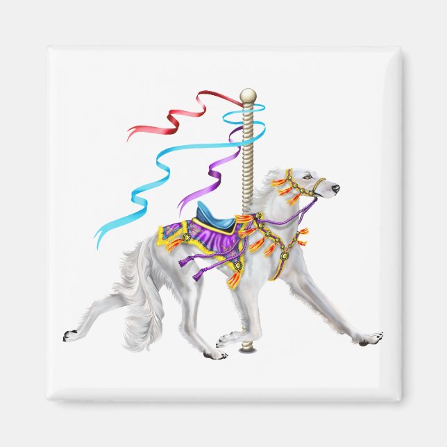 Imã Saluki Carousel White (Frente)