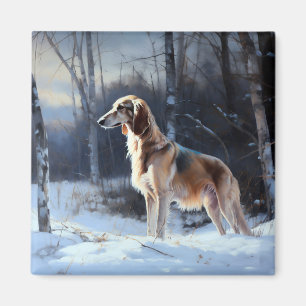 Imã Saluki Deixe-o nevar no Natal