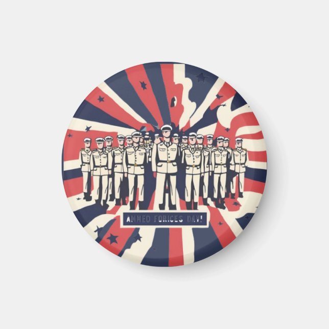 Imã "Salute ao Serviço: Feliz Dia das Forças Armadas"T (Frente)