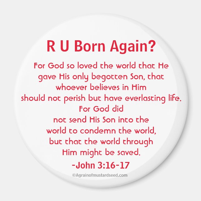 Imã Salvação John 3:16 (Frente)