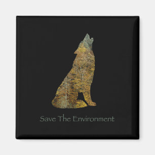 Imã Salvamento Ambiental Do Lobo Ambiente Silhouette