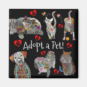 Imã Salvamento animal e ímã 2" da adopção do anima