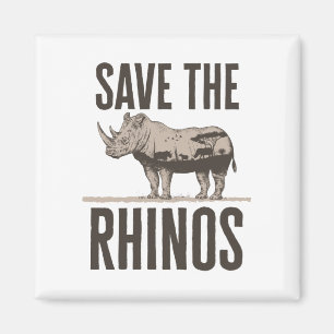Imã Salvamento do Ativista Animal Rhinos Rhino Conserv