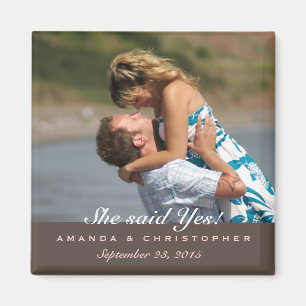 Imã Salvar a data Brown moderno & o ímã cor-de-rosa