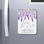 Ímã Salvar A Data Casamento Wisteria Lilac Wisteria<br><div class="desc">Salve a data Wisteria Watercolor Wisteria Lilac Wedding A data Magnets apresenta flores elegantes de wisteria de aquarela em lilás macio, lavanda e roxo com folhas verdes em fundo branco com as informações Salvar a data abaixo. Personalize editando o texto nas caixas de texto fornecidas. Projetado para você por ©Evco...</div>