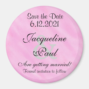 Imã Salvar a Data da Cor Branca Rosa