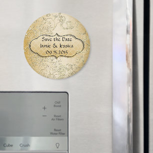 Imã Salvar a data de casamento Dourado Salvar a data