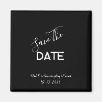 Salvar a data de casamento minimalista preto e bra