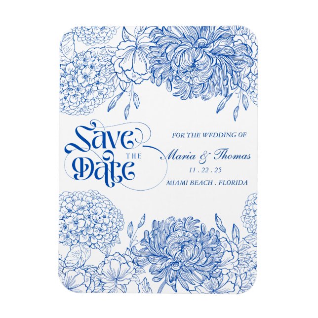 Ímã salvar a data do ímã. estilo de casamento mediterr (Vertical)