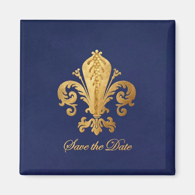 Imã Salvar a data Fleur-de-lis (Frente)
