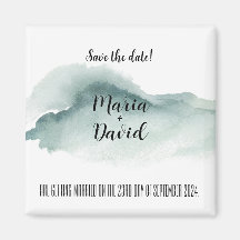 Salvar a Data Ímã Aquarela Minimalista
