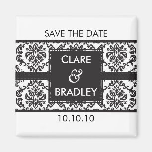 Imã SALVAR A DATA:: ímã:: damasco - preto