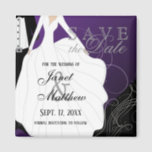 Imã Salvar a data - noiva e noivo - roxo<br><div class="desc">Salve a data dos ímãs personalizados. Excelente para Festa de casamento, ensaio, Chá de panela, Festa de solteira e muito mais. Procure mais designs e cores na minha loja. Se for necessário... você pode excluir todo o texto e começar a ser atualizado com suas próprias opções de texto, cor e...</div>