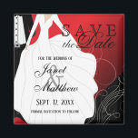 Imã Salvar a data - noiva e noivo - vermelho<br><div class="desc">Salve a data dos ímãs personalizados. Excelente para Festa de casamento, ensaio, Chá de panela, Festa de solteira e muito mais. Procure mais designs e cores na minha loja. Se for necessário... você pode excluir todo o texto e começar a ser atualizado com suas próprias opções de texto, cor e...</div>