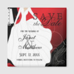 Imã Salvar a data - noiva e noivo - vermelho<br><div class="desc">Salve a data dos ímãs personalizados. Excelente para Festa de casamento, ensaio, Chá de panela, Festa de solteira e muito mais. Procure mais designs e cores na minha loja. Se for necessário... você pode excluir todo o texto e começar a ser atualizado com suas próprias opções de texto, cor e...</div>