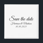 Imã Salvar a data, personalizar texto Anúncio de casam<br><div class="desc">Salvar a data,  personalizar texto preto branco Anúncio de casamento</div>