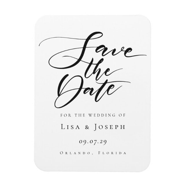 Ímã Salvar a Data Stylish Chic Calendário (Vertical)