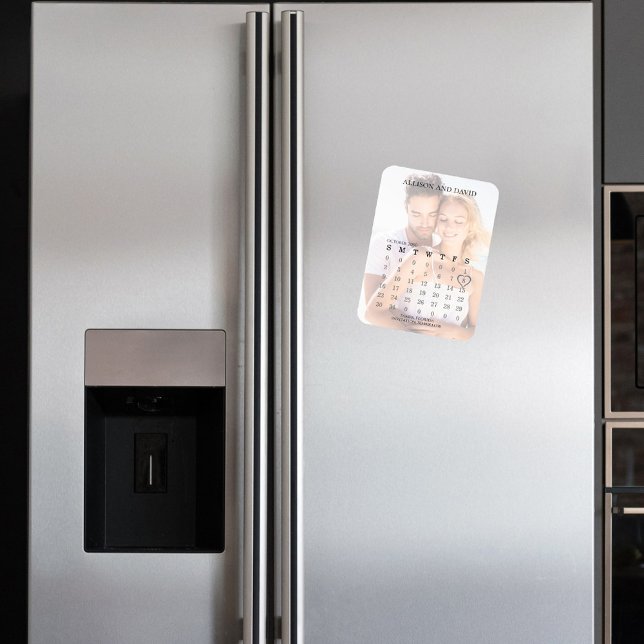 Ímã Salvar Calendário de Casamento de Data 6 Linhas Az (Criador carregado)