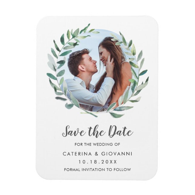 Ímã Salvar Data de Casamento com Foto de Oliveiras Rús (Vertical)