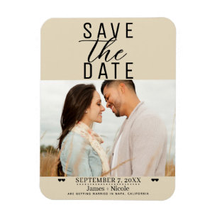 Ímã Salvar Data de Casamento Moderno Foto de Cunho Mar