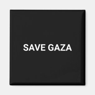Imã Salvar Gaza - texto personalizado branco preto - m