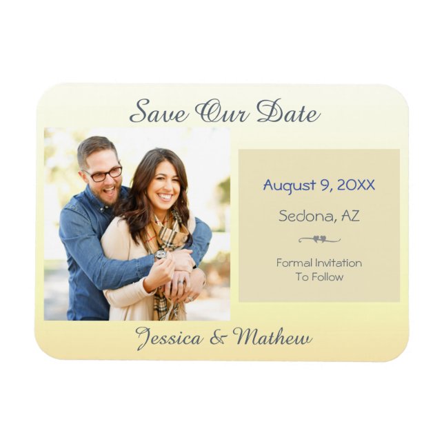 Ímã Salvar nossa data, DIY Fotografia e informações (Horizontal)