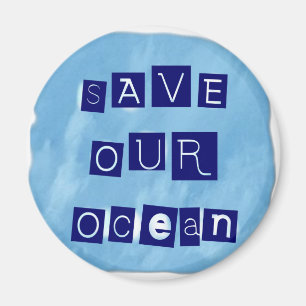 Imã Salvar nosso fundo azul aquoso do oceano