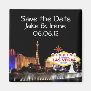 Imã Salvar o casamento da data no ímã de Las Vegas