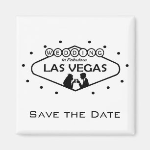 Imã Salvar o casamento da data no ímã de Las Vegas