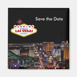 Imã Salvar o CASAMENTO da data no ímã de Las Vegas