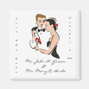 Imã Salvar o ímã customizável do casamento da data