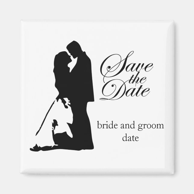 Imã Salvar o ímã de casamento de data (Frente)