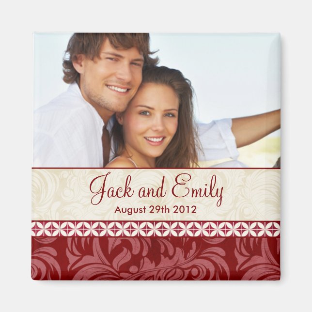 Imã Salvar o ímã de casamento de data (Frente)