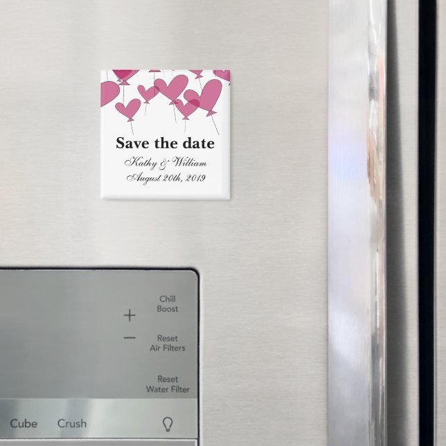Imã Salvar o ímã de casamento de data | balões de cora (In Situ (Fridge))