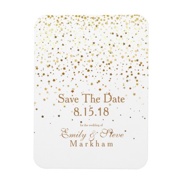 Ímã Salvar o Magnet de Estrelas de Ouro de Data (Vertical)