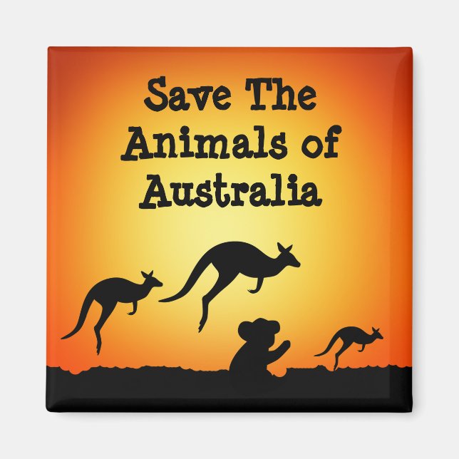 Imã Salvar os animais da Austrália (Frente)