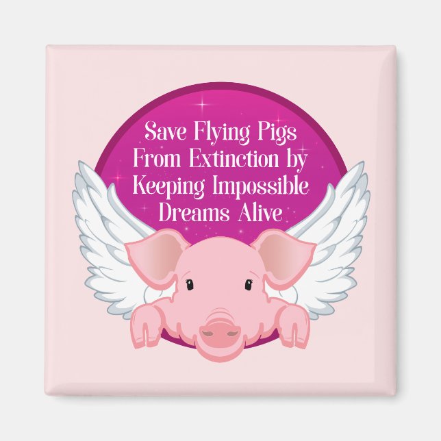 Imã Salvar Porcos Voadores (Frente)