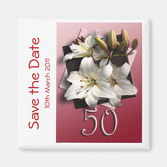 imã salve a data 50ª festa de aniversário (Frente)