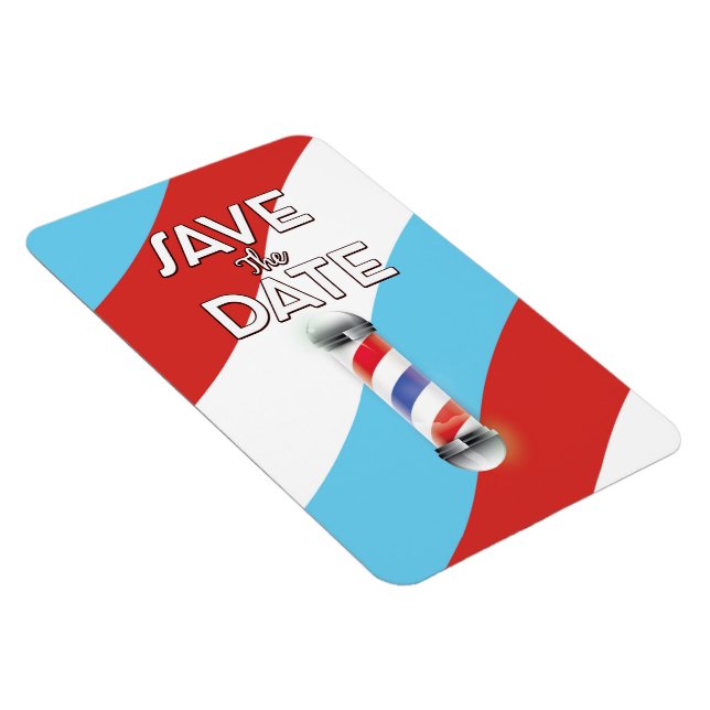 Ímã Salve a Data Barbearia Vintage (Lado Direito)