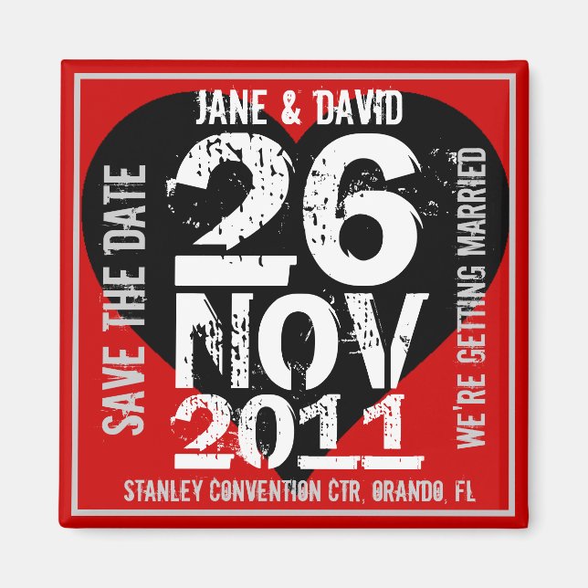 Imã salve a data Big Date Red (Frente)