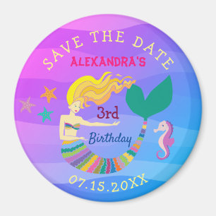 Imã Salve A Data De Aniversário Cute Mermaid