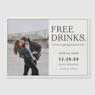 Imã salve a data de Bebidas Gratuitas