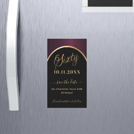 imã salve a data de burgundy negra de 60 anos