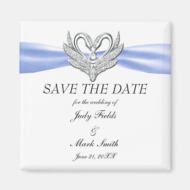 Imã salve a data de Cisnes de Prata Azul (Frente)