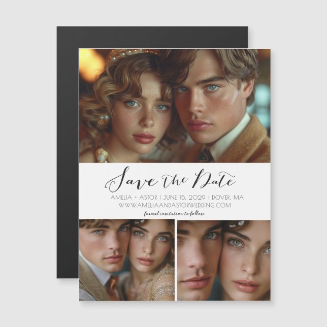 Imã salve a data de Colagem de Script Simples Mode (Frente/Verso)