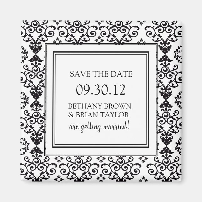 Imã salve a data de Coleção Preta e Branca (Frente)